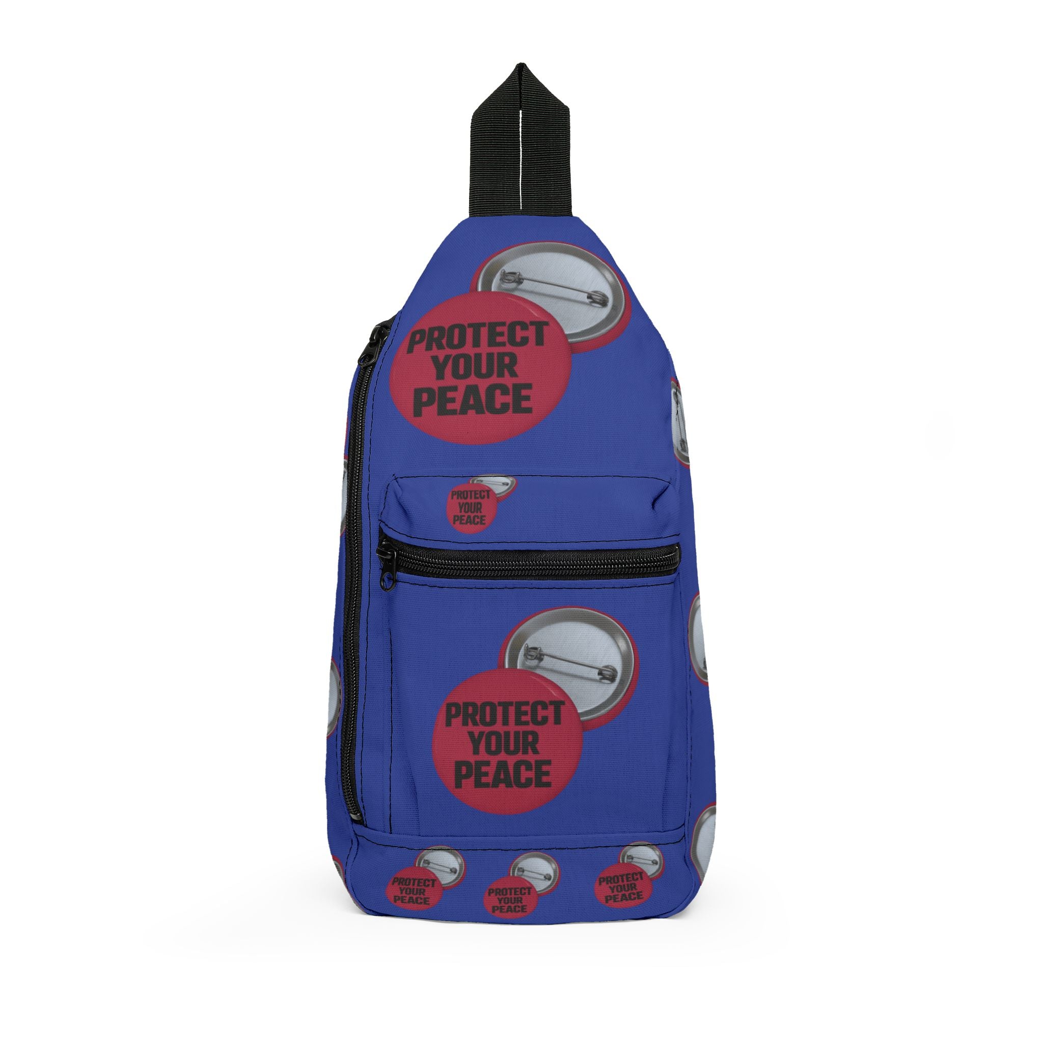 Sling Bag — "Protect Your Peace" Blue Crossbody Pack