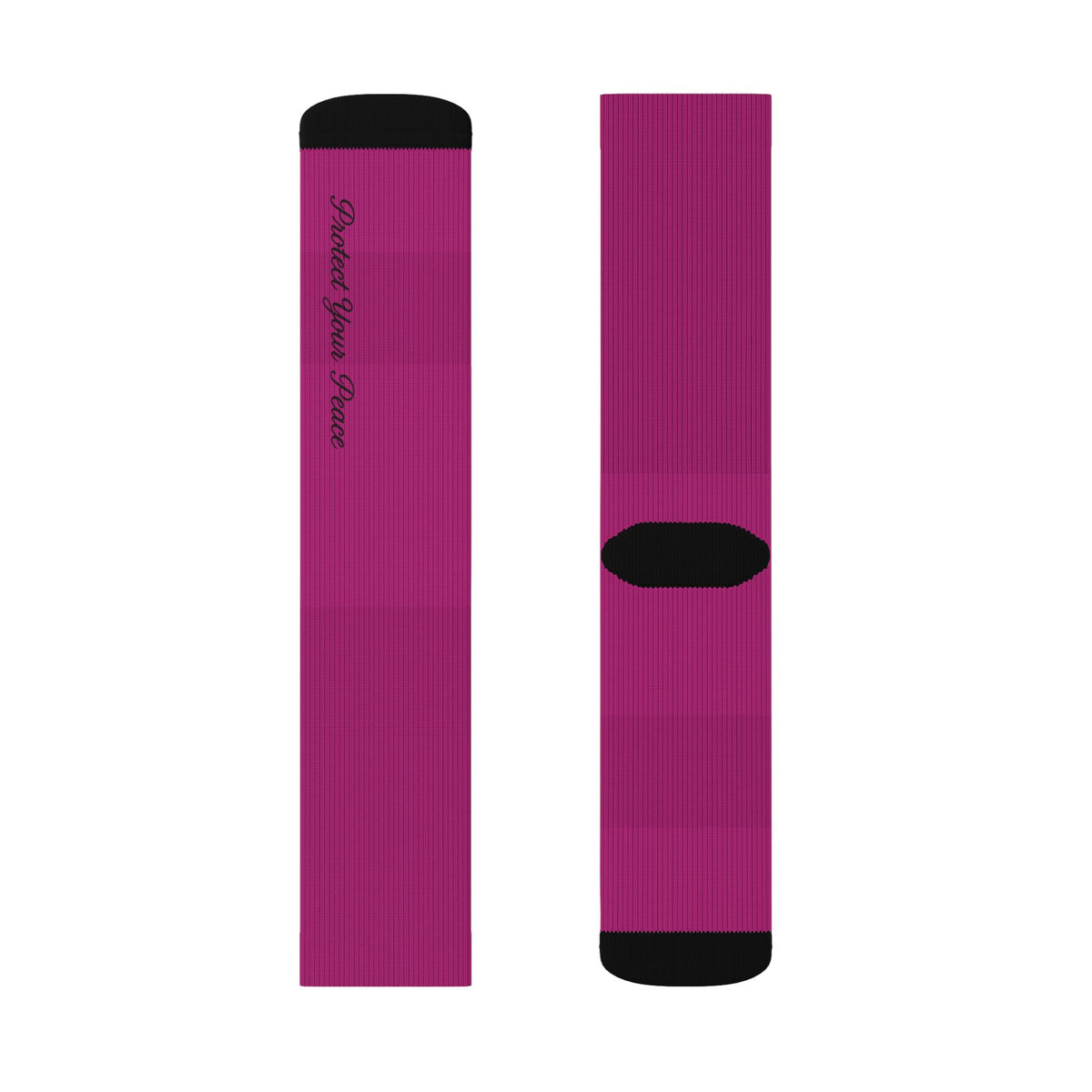 Protect Your Peace Magenta Sublimation Socks — Custom  Print Crew Socks