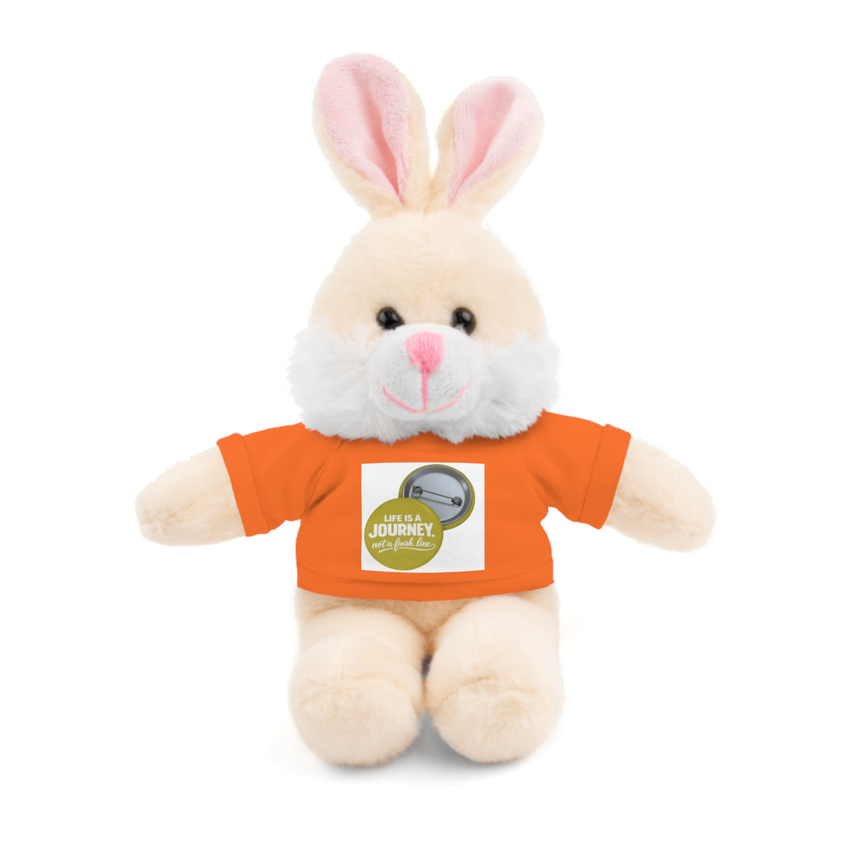 Cute Brown Teddy Bear with 'Life Is a Journey not a finish line.' Tee — Plush Gift for Kids & Travelers