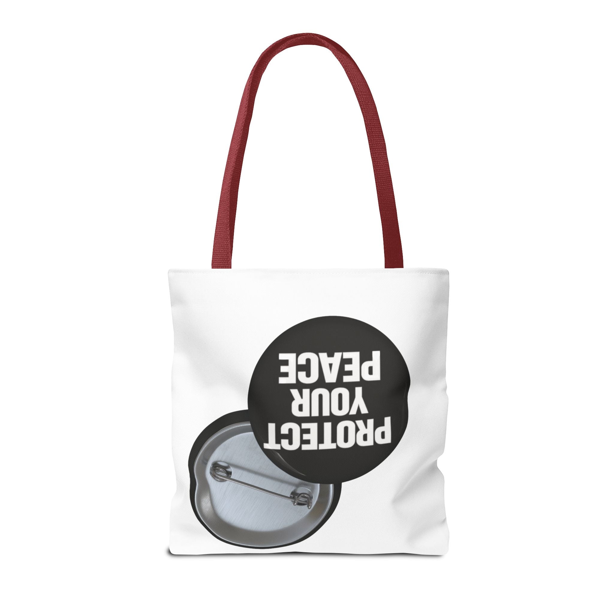 Tote — "Protect Your Peace" Button Design Cotton Tote Bag