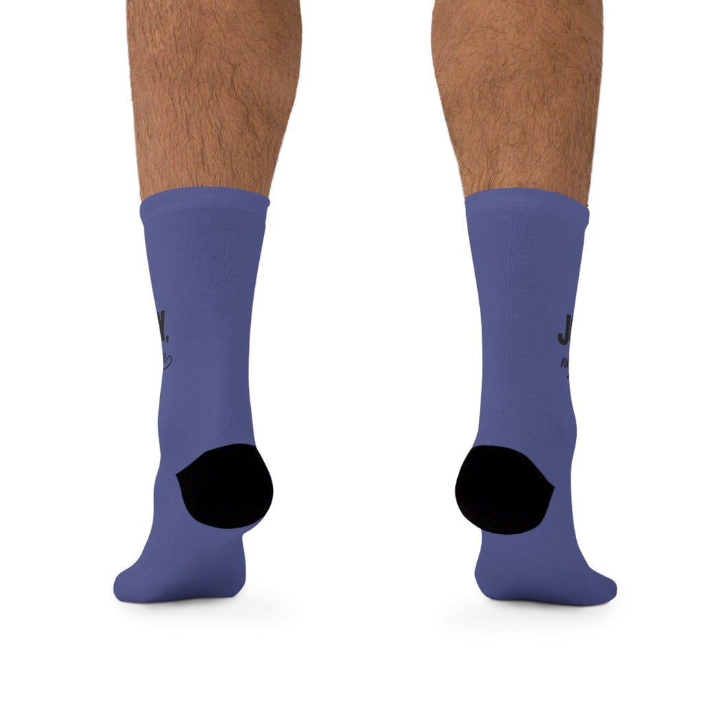 Motivational Crew Socks — “Life Is a Journey, Not a Finish Line” Recycled Polyester Socks