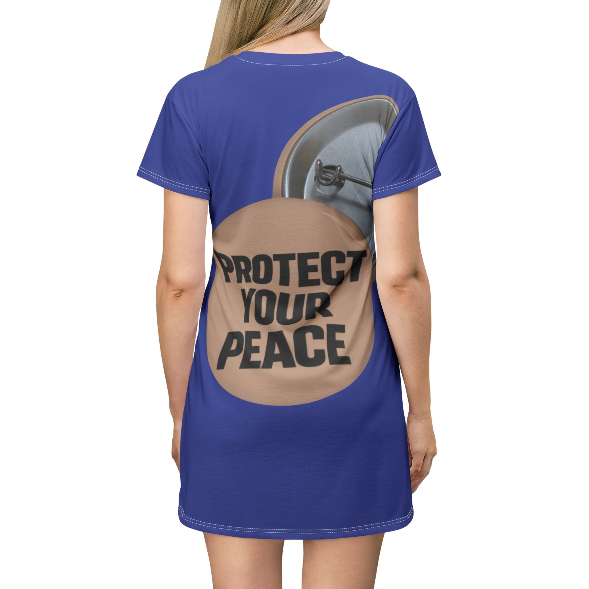 Protect Your Peace T-Shirt Dress – Relaxed AOP Graphic Tee Dress