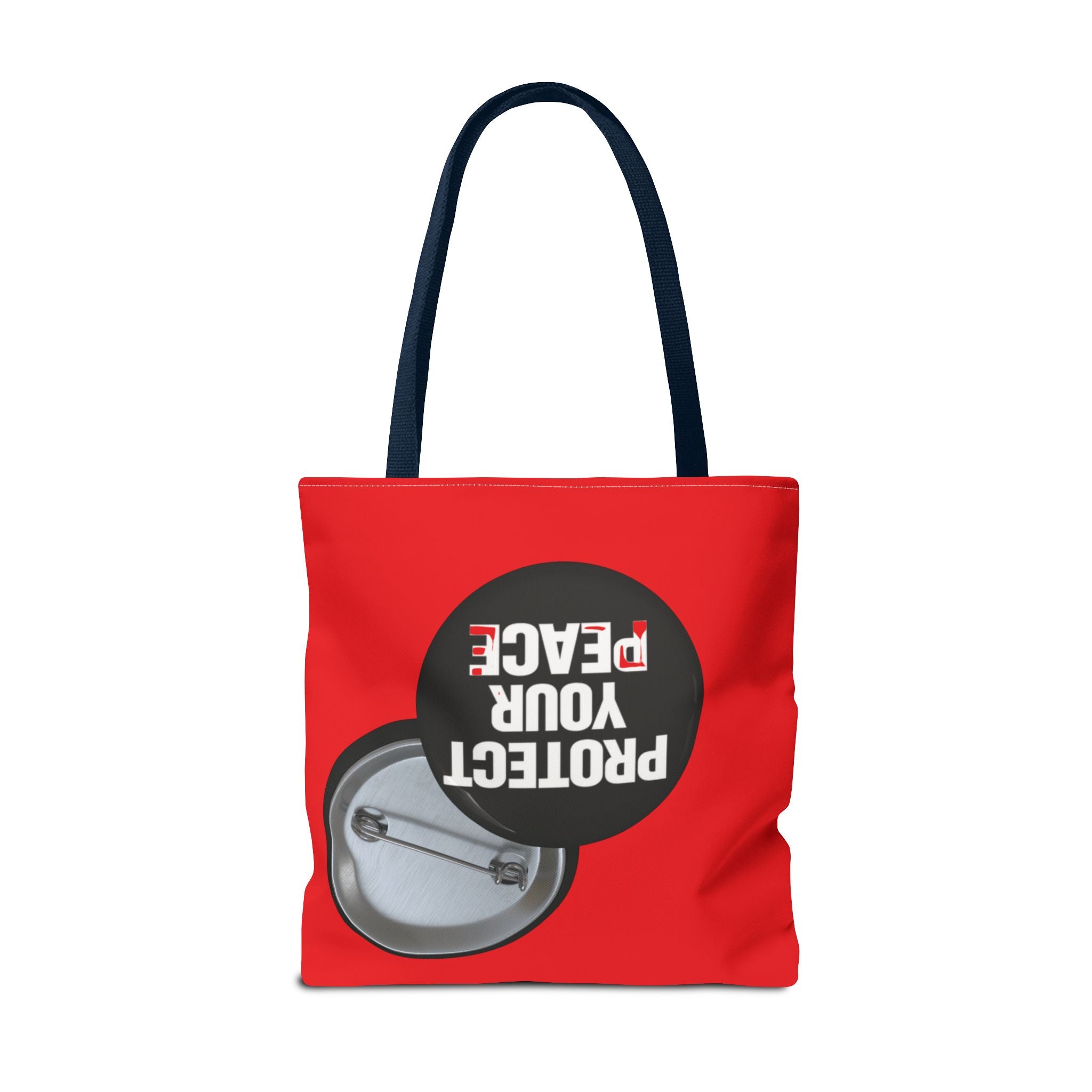 Tote Bag — "Protect Your Peace" Button Design All-Over Print Tote
