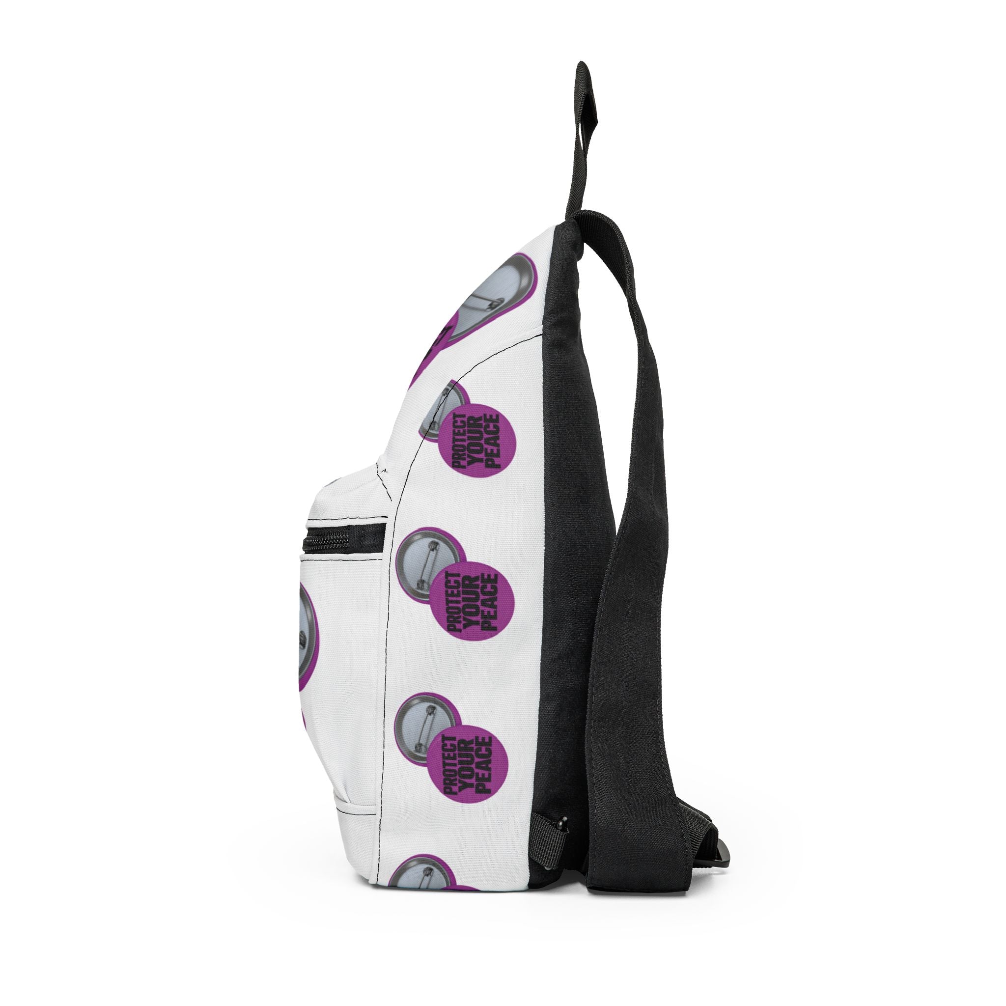 Sling Bag — 'Protect Your Peace' Circle Badge Crossbody Bag