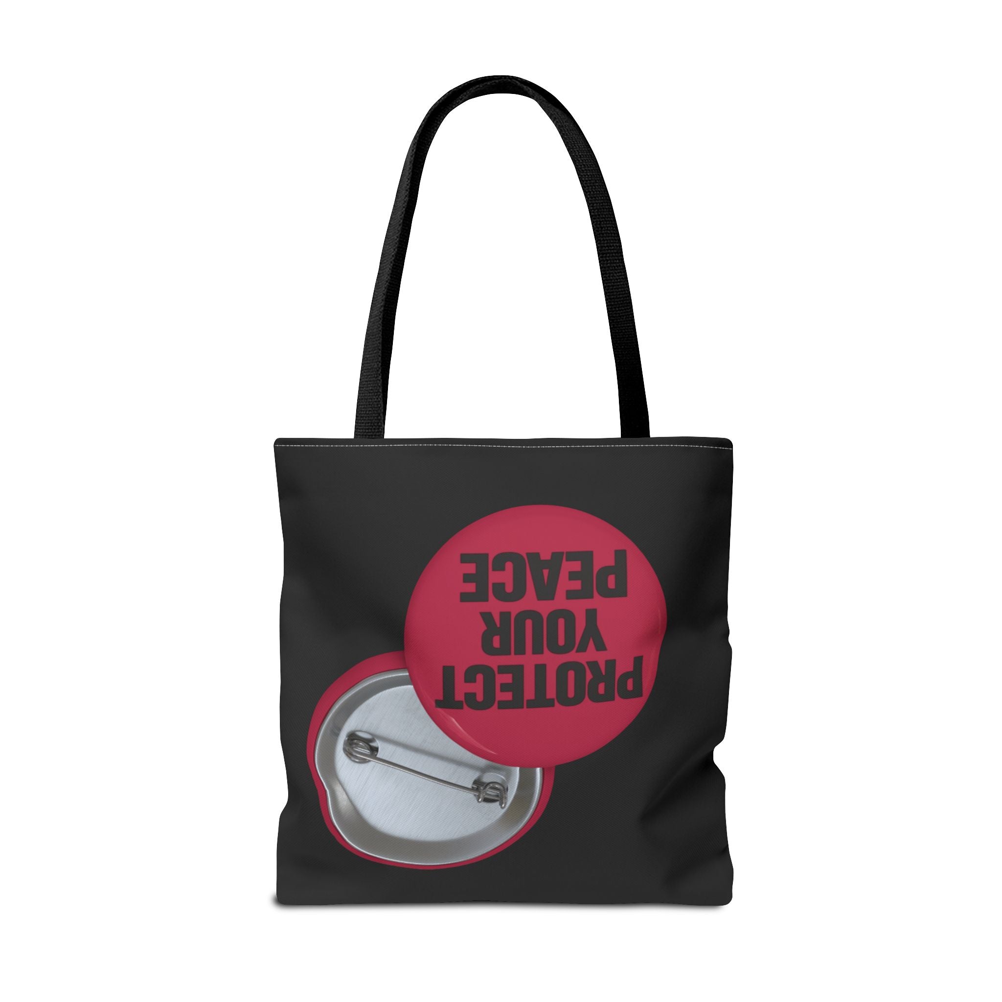 Protect Your Peace Button Graphic Tote Bag