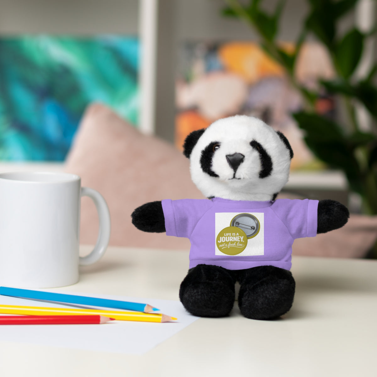 Cute Brown Teddy Bear with 'Life Is a Journey not a finish line.' Tee — Plush Gift for Kids & Travelers