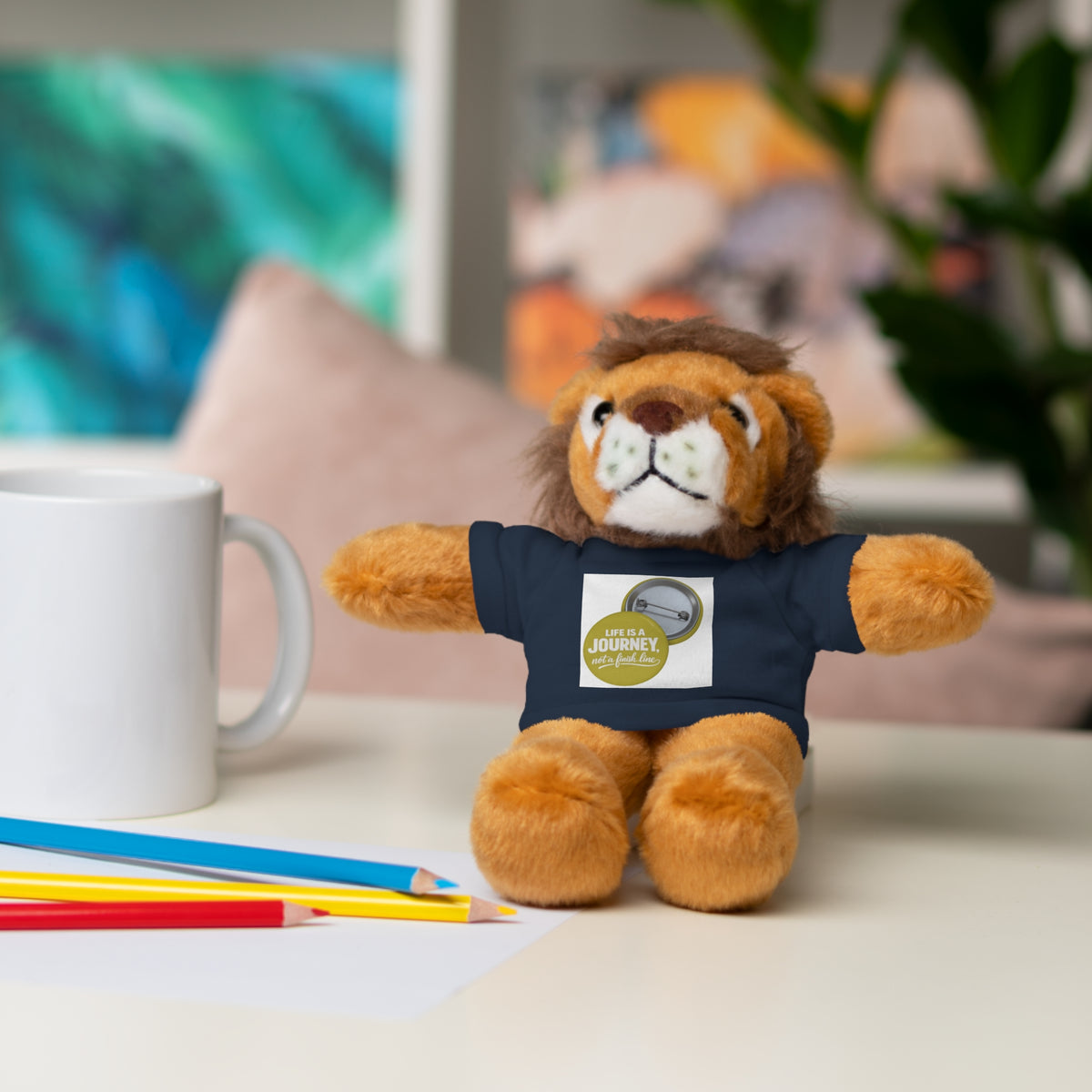 Cute Brown Teddy Bear with 'Life Is a Journey not a finish line.' Tee — Plush Gift for Kids & Travelers