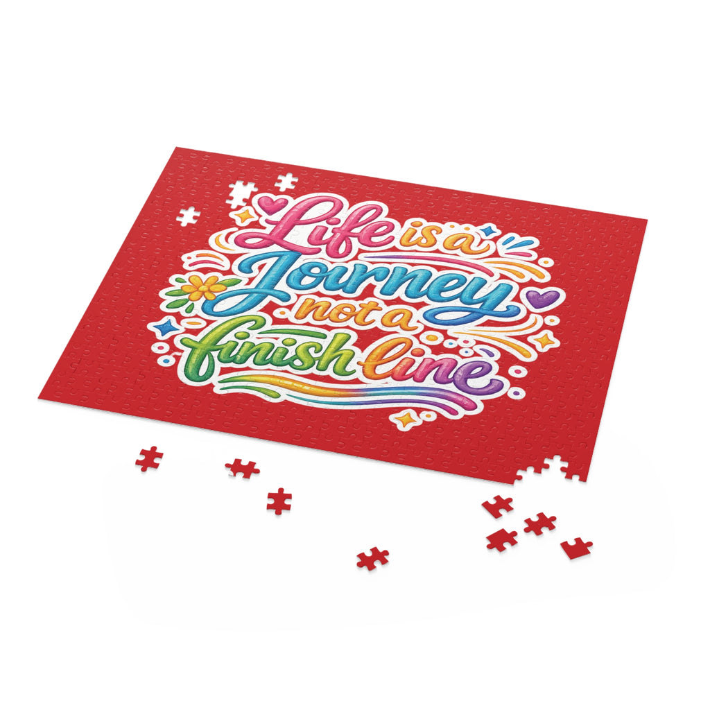 Inspirational Puzzle – “Life Is a Journey, Not a Finish Line” Colorful Motivational Jigsaw