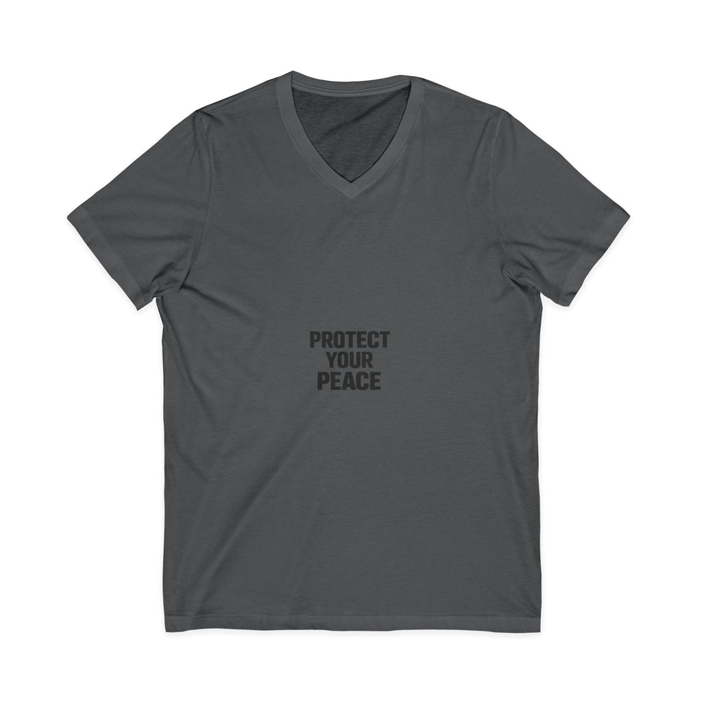Protect Your Peace V-Neck Tee — Minimalist Self-Care Message Shirt