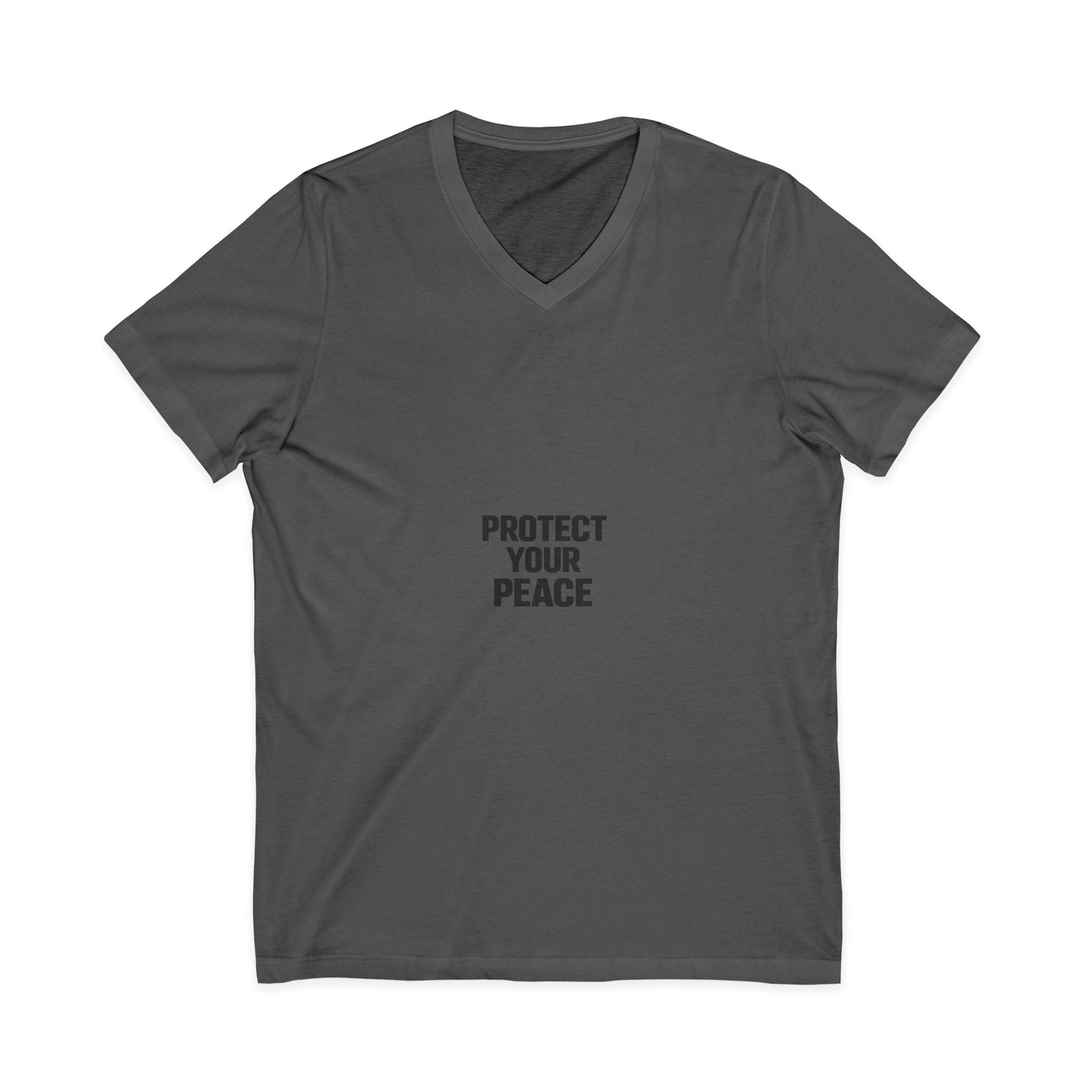 Protect Your Peace V-Neck Tee — Minimalist Self-Care Message Shirt