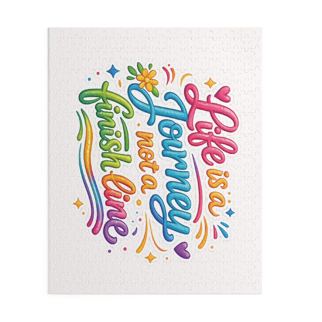Inspirational Rainbow Puzzle - "Life is a Journey Not a Finish Line" (120/252/500 pcs)