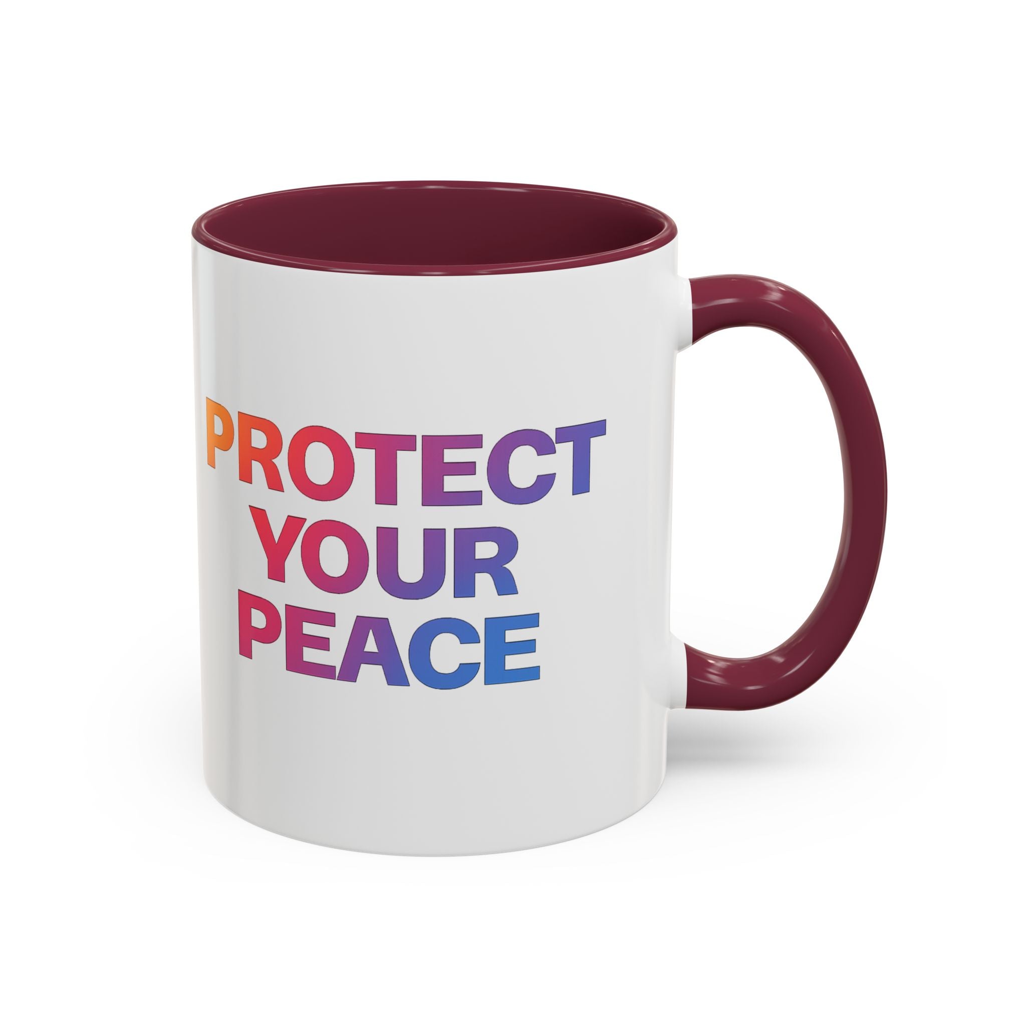Protect Your Peace Colorful Mug — Inspirational Coffee Cup (11oz/15oz)