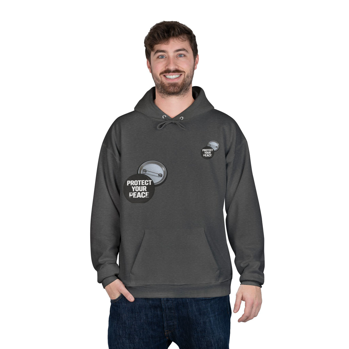Protect Your Peace Hoodie — Minimal Badge Graphic Pullover