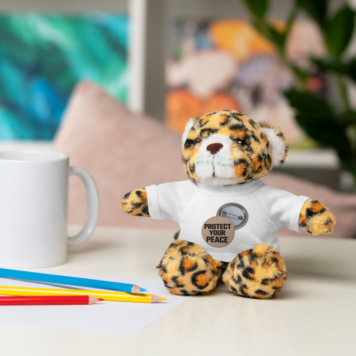 Protect Your Peace Teddy Bear — Plush Stuffed Animal with Tee