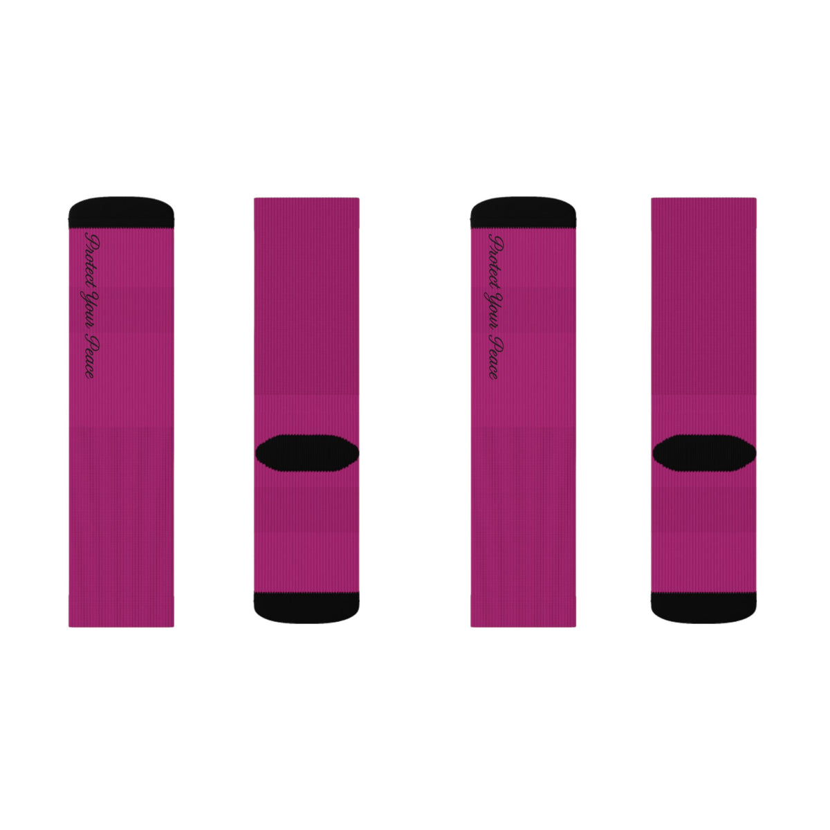 Protect Your Peace Magenta Sublimation Socks — Custom  Print Crew Socks