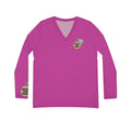 Women's Pink Long Sleeve V-Neck Shirt – Protect Your Peace Graphic Design