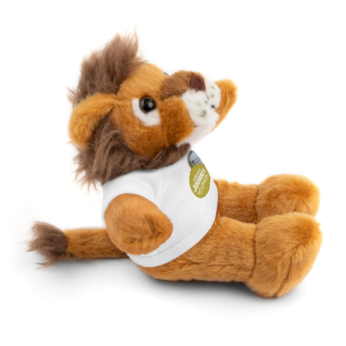 Cute Brown Teddy Bear with 'Life Is a Journey not a finish line.' Tee — Plush Gift for Kids & Travelers