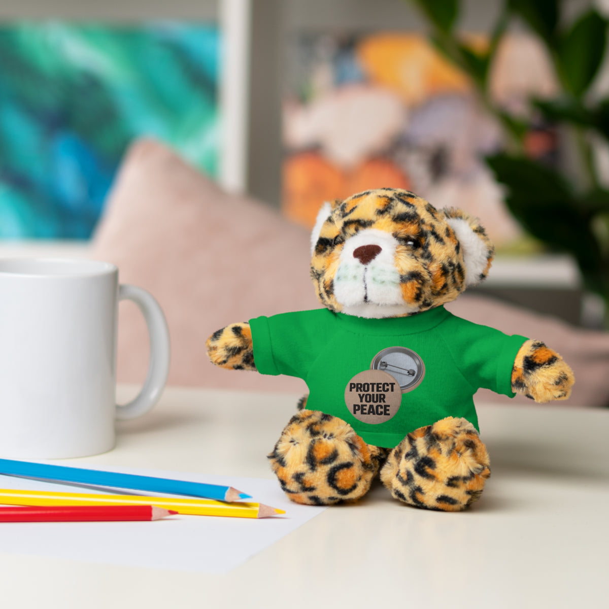 Protect Your Peace Teddy Bear — Plush Stuffed Animal with Tee