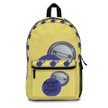 Protect Your Peace Button Backpack — Yellow Pin-Button Pattern School Bag