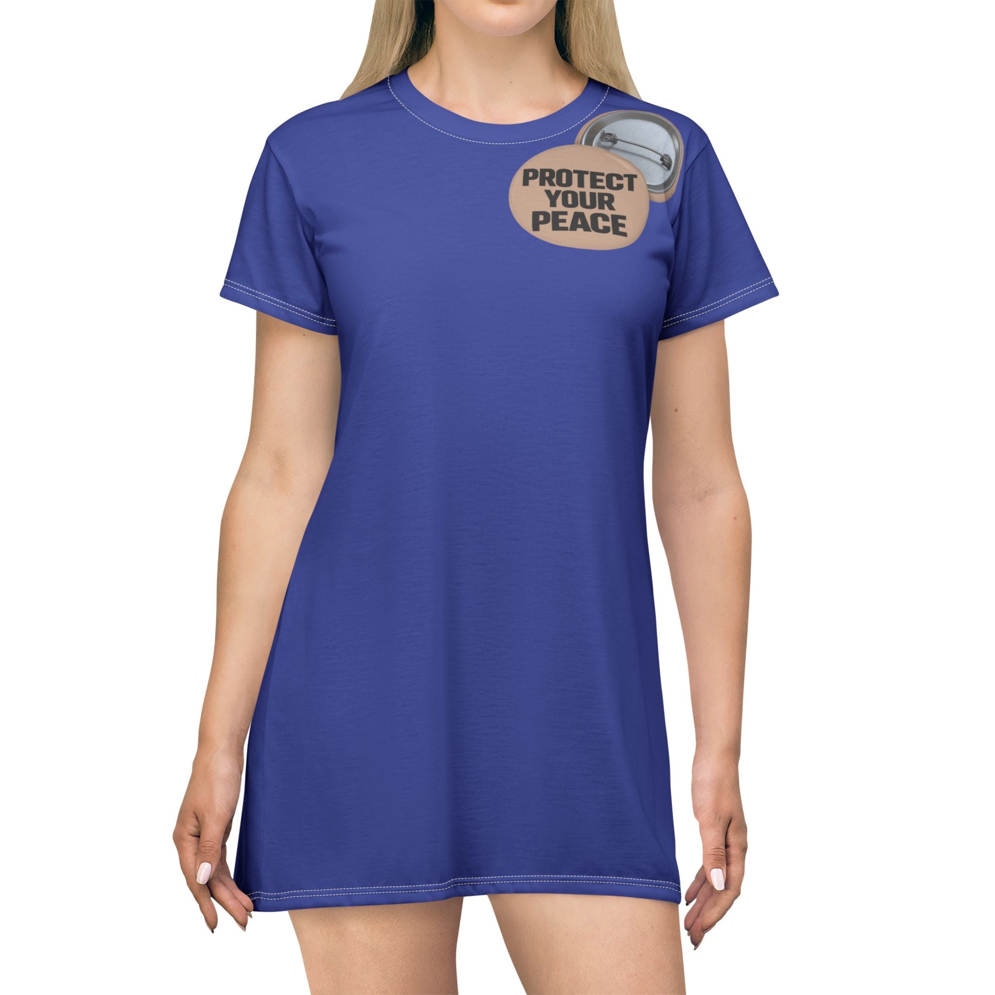 Protect Your Peace T-Shirt Dress – Relaxed AOP Graphic Tee Dress