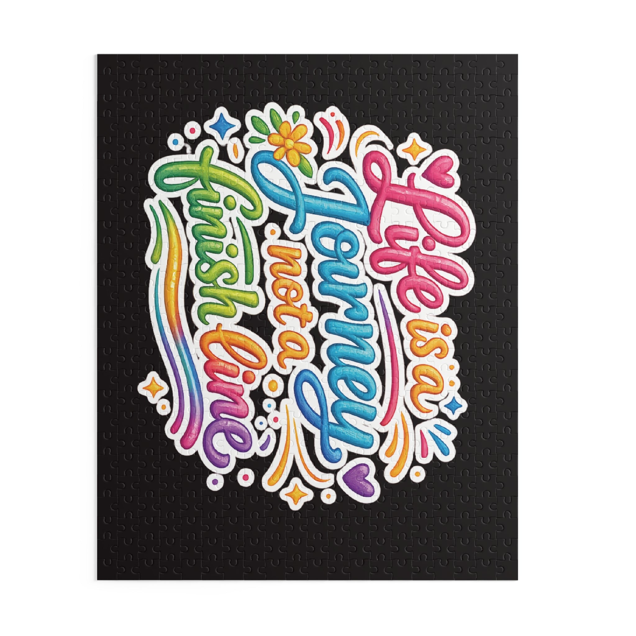 Inspirational Puzzle — "Life Is a Journey, Not a Finish Line" Colorful Motivational Jigsaw