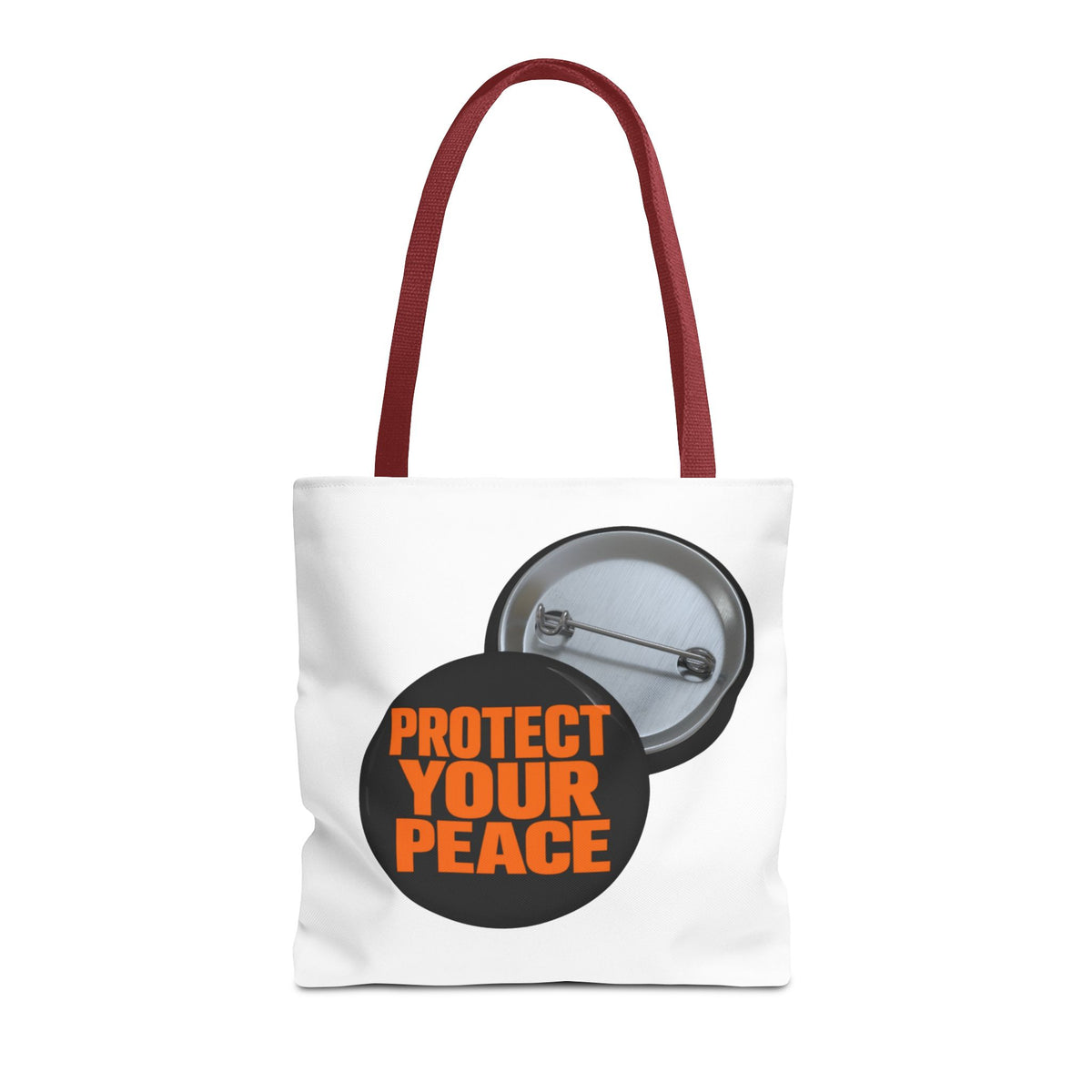 Tote Bag — Protect Your Peace Button Print Canvas Tote