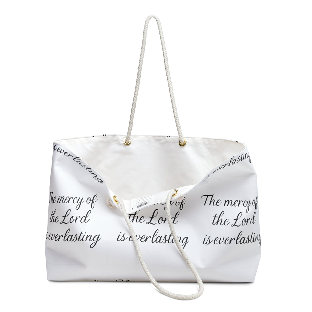 Faithful Weekender Bag — "The mercy of the Lord is everlasting" Travel Tote