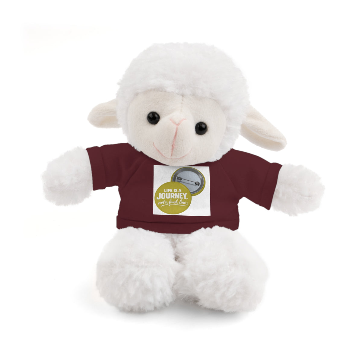 Cute Brown Teddy Bear with 'Life Is a Journey not a finish line.' Tee — Plush Gift for Kids & Travelers
