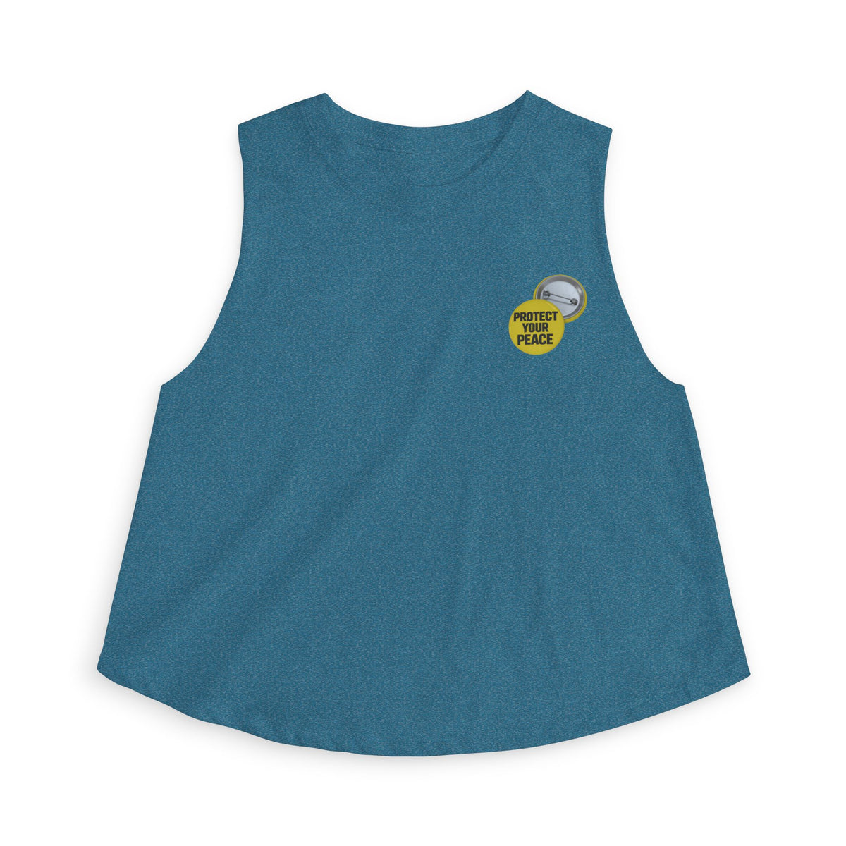 Women's Crop Top — 'Protect Your Peace' Minimal Badge Tank Top