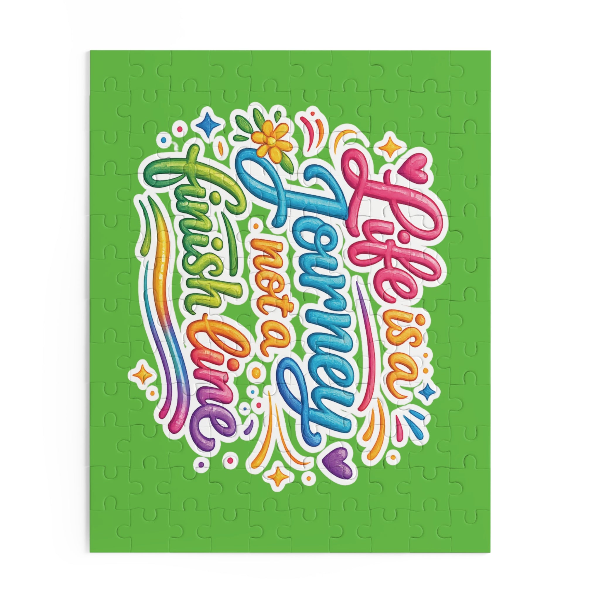 Puzzle — "Life Is a Journey Not a Finish Line" Colorful Inspirational Jigsaw