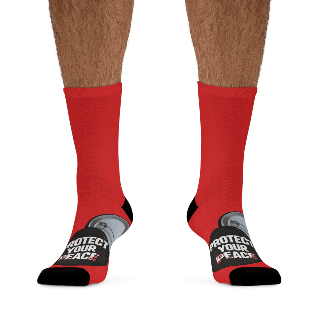 Protect Your Peace Red Statement Socks