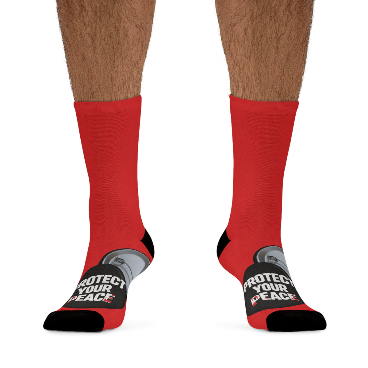 Protect Your Peace Red Statement Socks