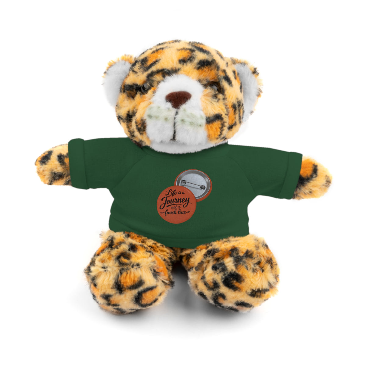 Life is a journey not a finish line. Plush Teddy Bear with Printed Tee — Cute Personalized Gift for Kids & Couples
