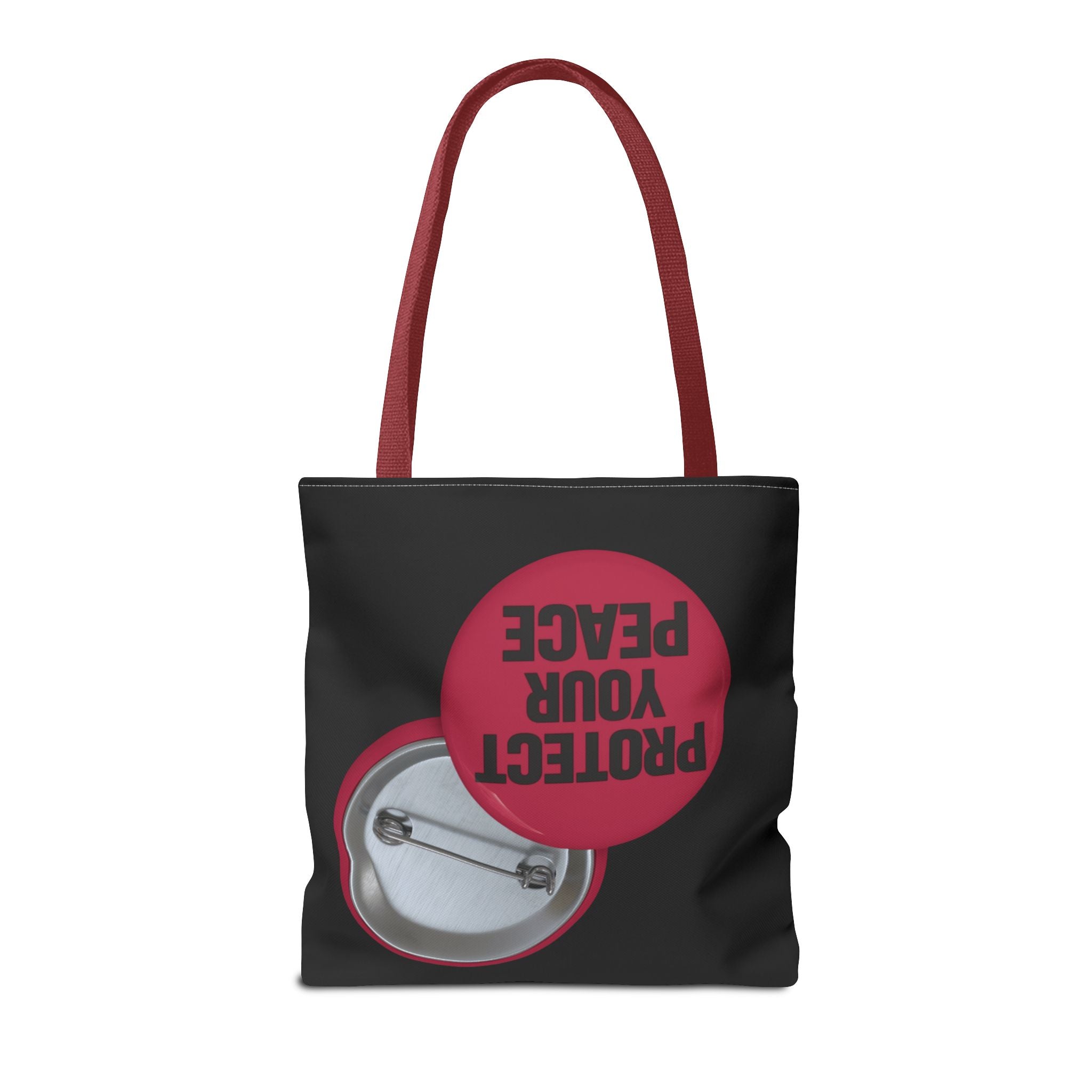 Protect Your Peace Button Graphic Tote Bag