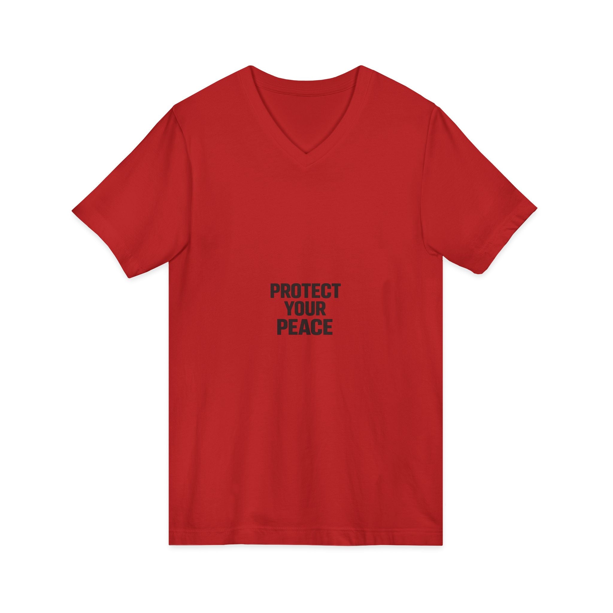 Protect Your Peace V-Neck Tee — Minimalist Self-Care Message Shirt