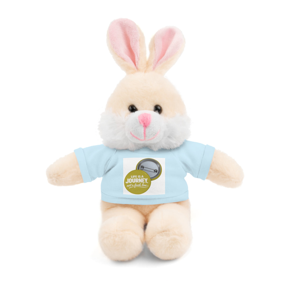 Cute Brown Teddy Bear with 'Life Is a Journey not a finish line.' Tee — Plush Gift for Kids & Travelers