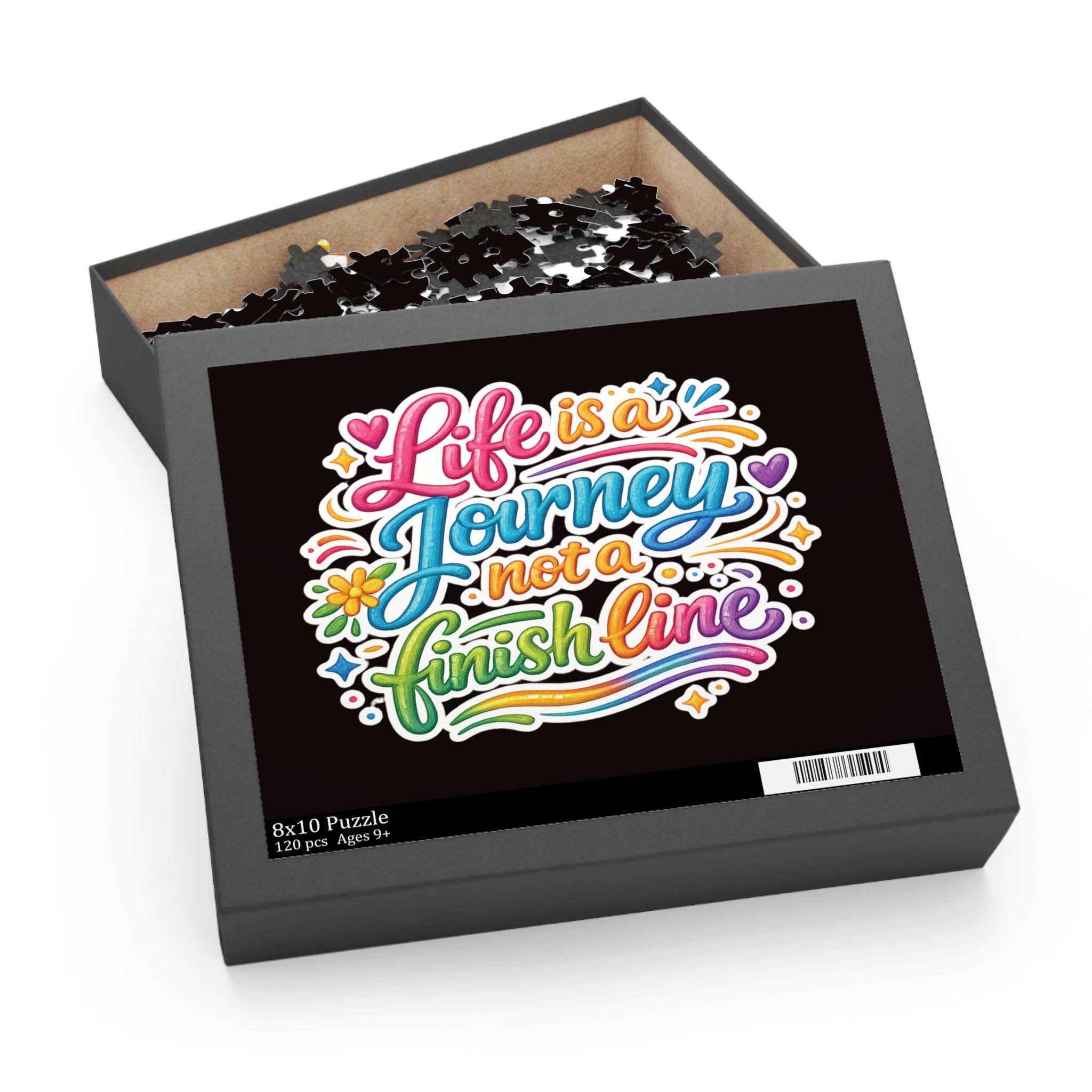 Inspirational Puzzle — "Life Is a Journey, Not a Finish Line" Colorful Motivational Jigsaw