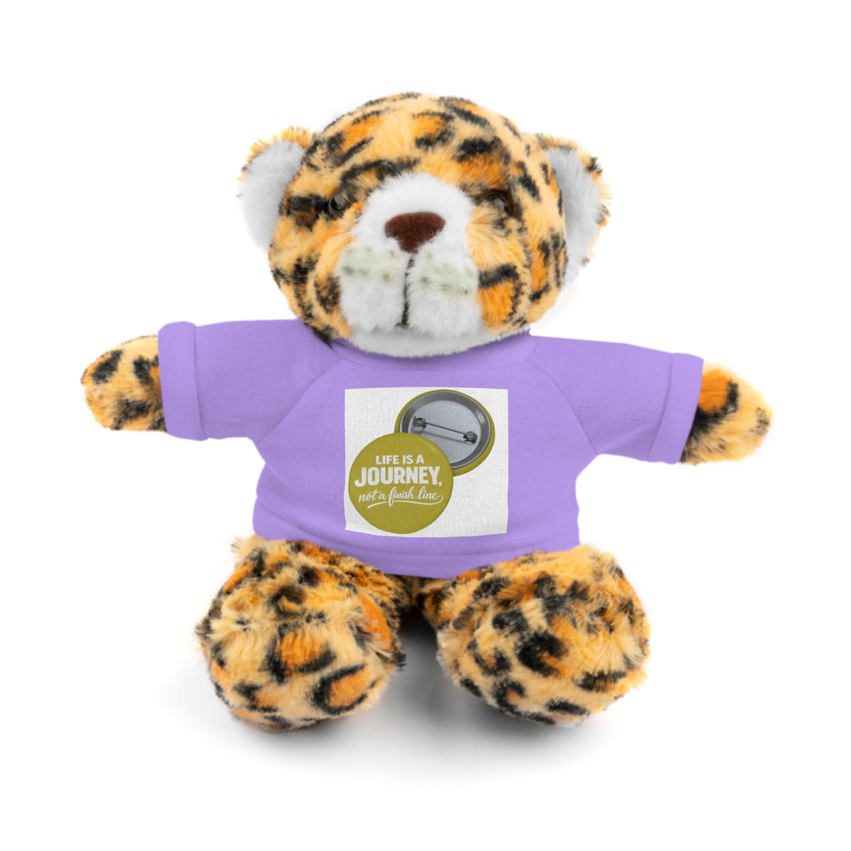 Cute Brown Teddy Bear with 'Life Is a Journey not a finish line.' Tee — Plush Gift for Kids & Travelers