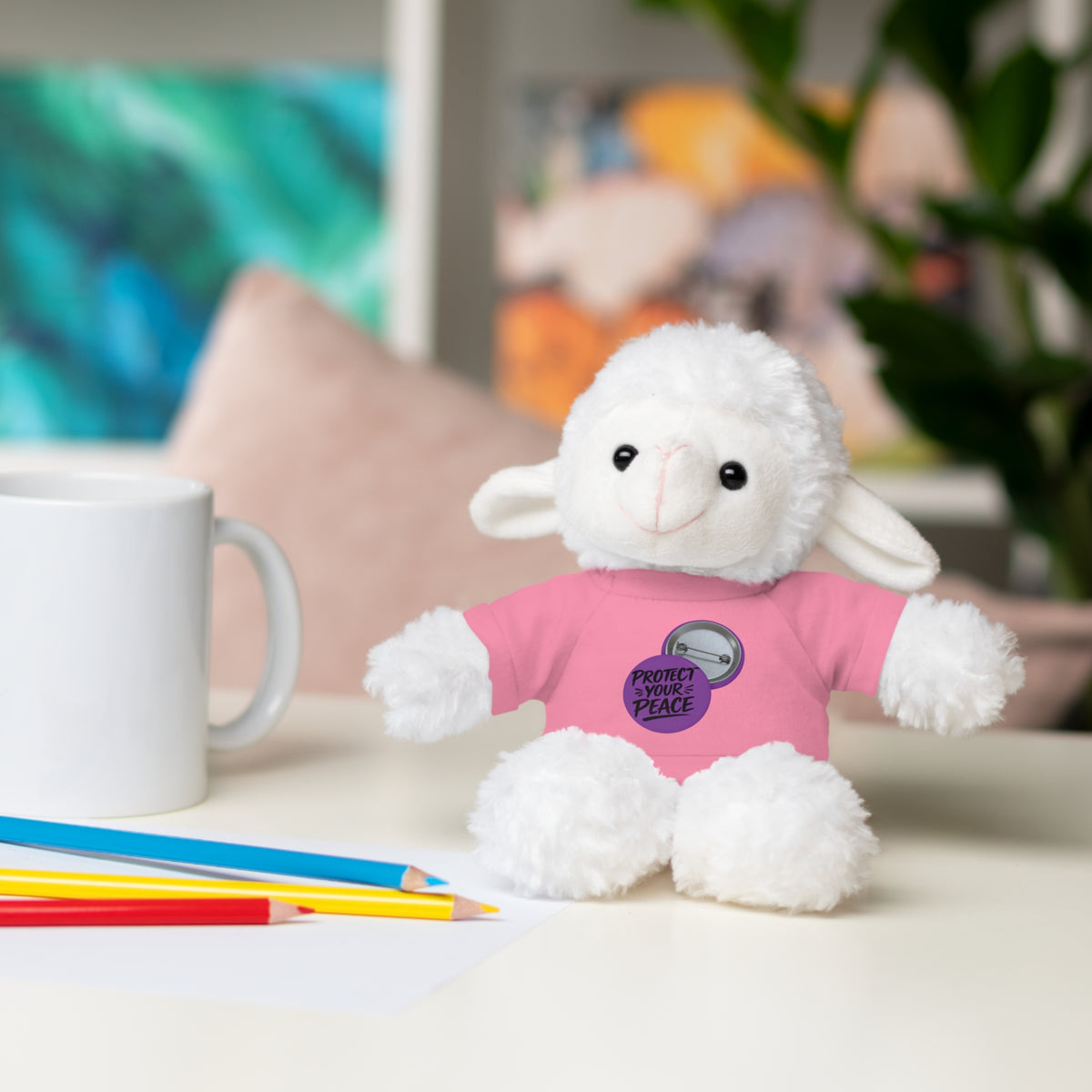 Plush Bear with 'Protect Peace' Tee