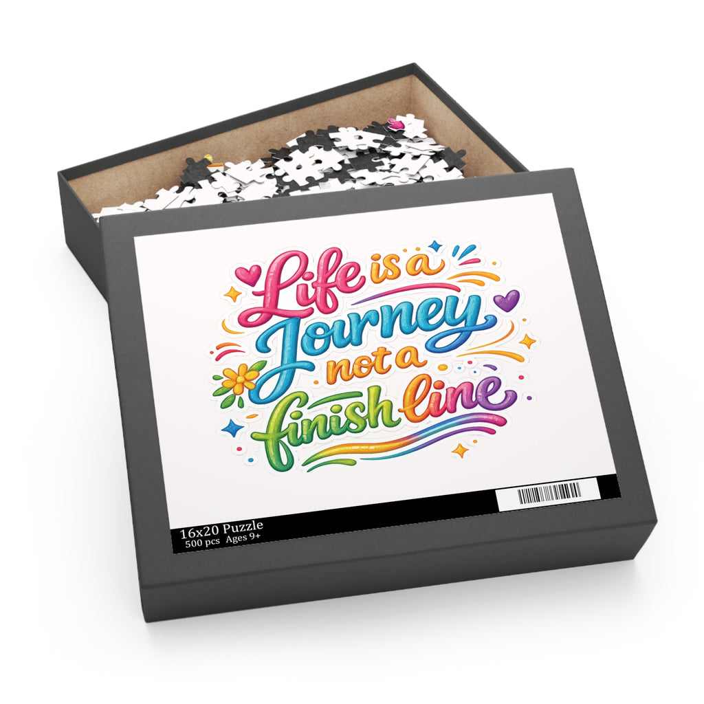 Inspirational Rainbow Puzzle - "Life is a Journey Not a Finish Line" (120/252/500 pcs)