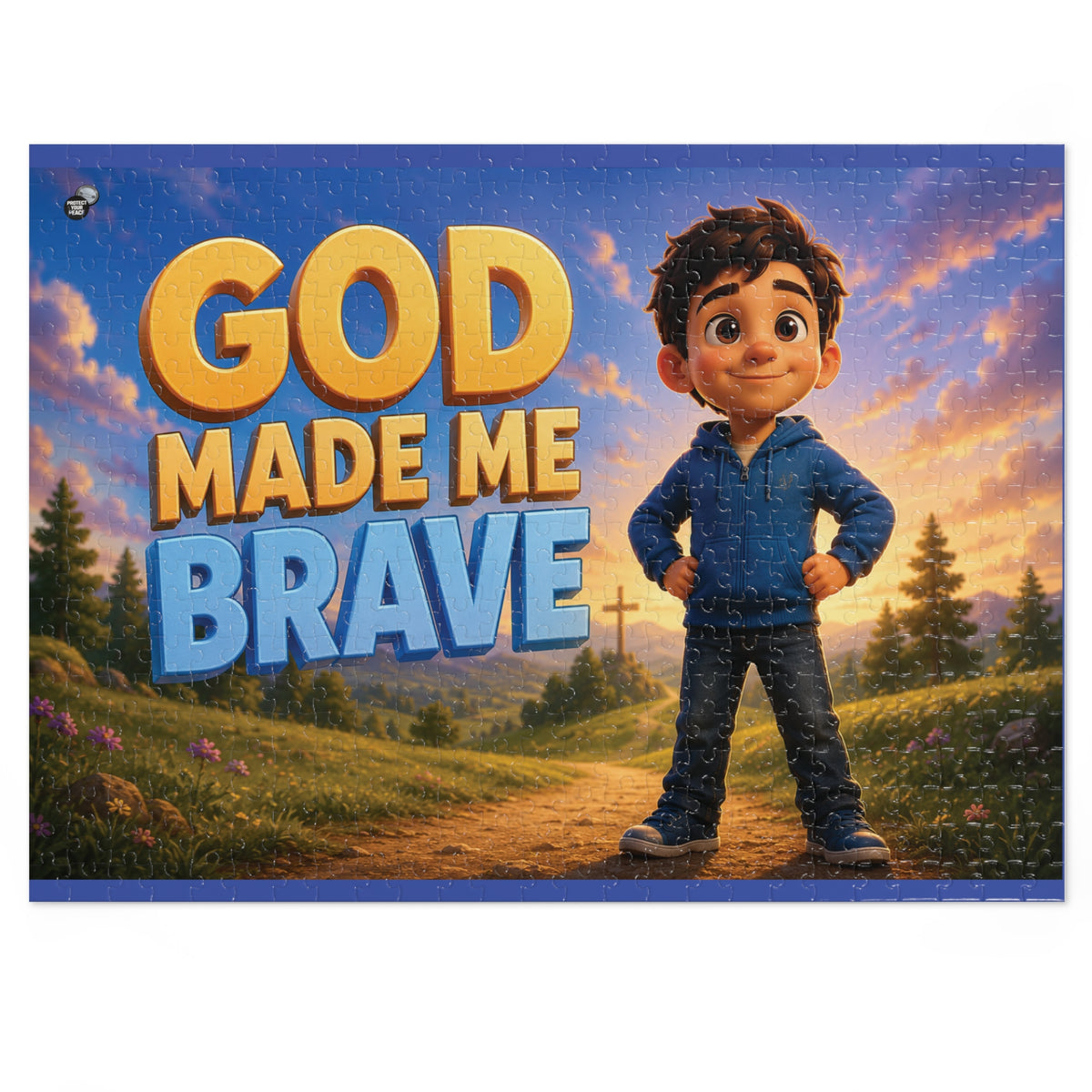 God Made Me Brave Kids Puzzle — 252-Piece Faith-Based Jigsaw with Tin