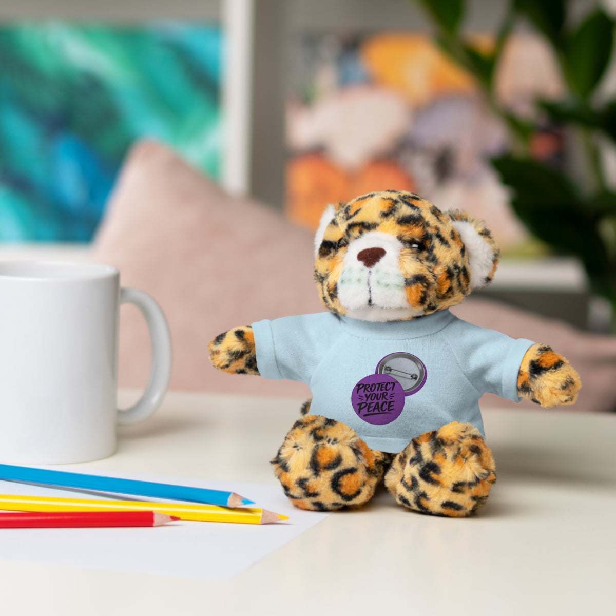 Plush Bear with 'Protect Peace' Tee