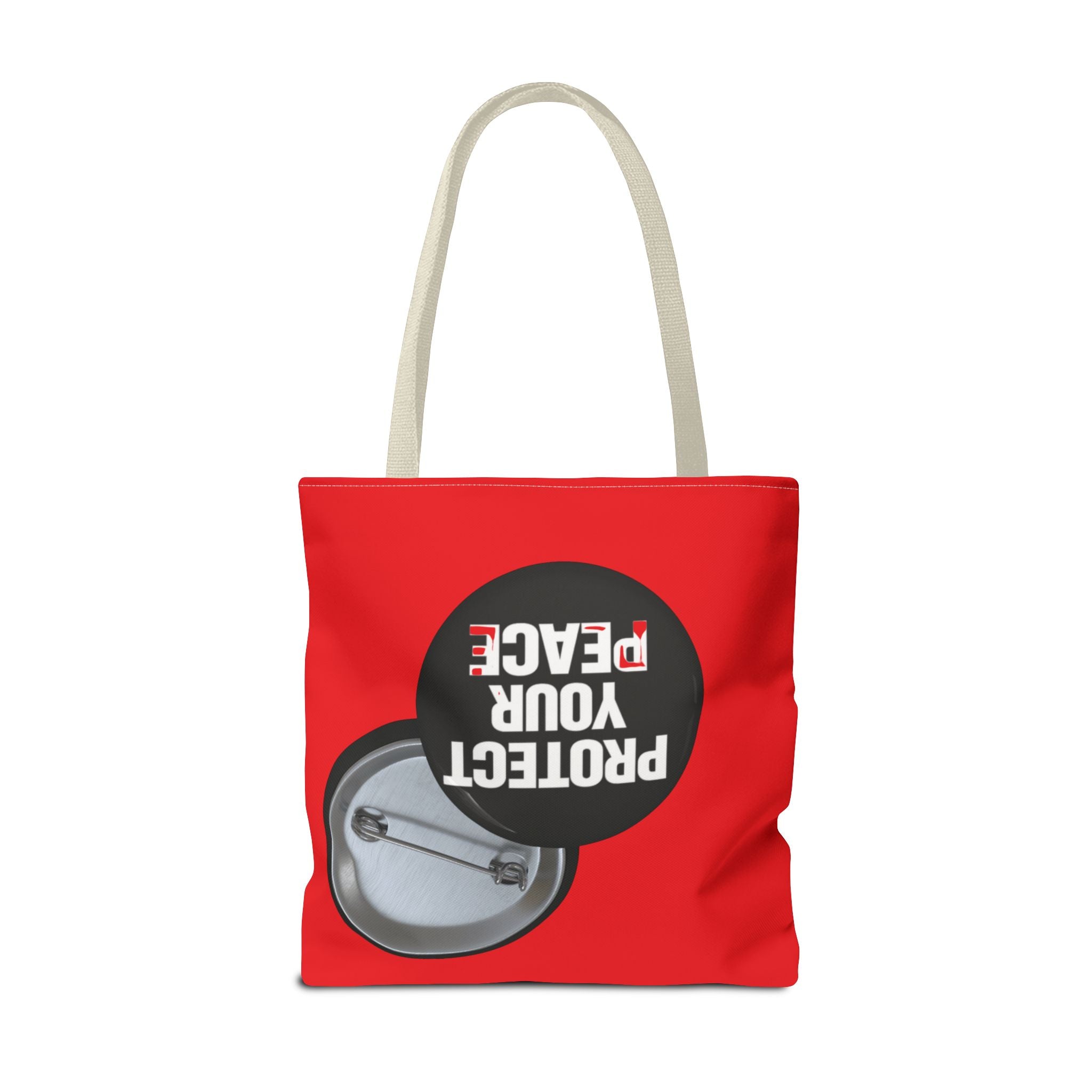 Tote Bag — "Protect Your Peace" Button Design All-Over Print Tote