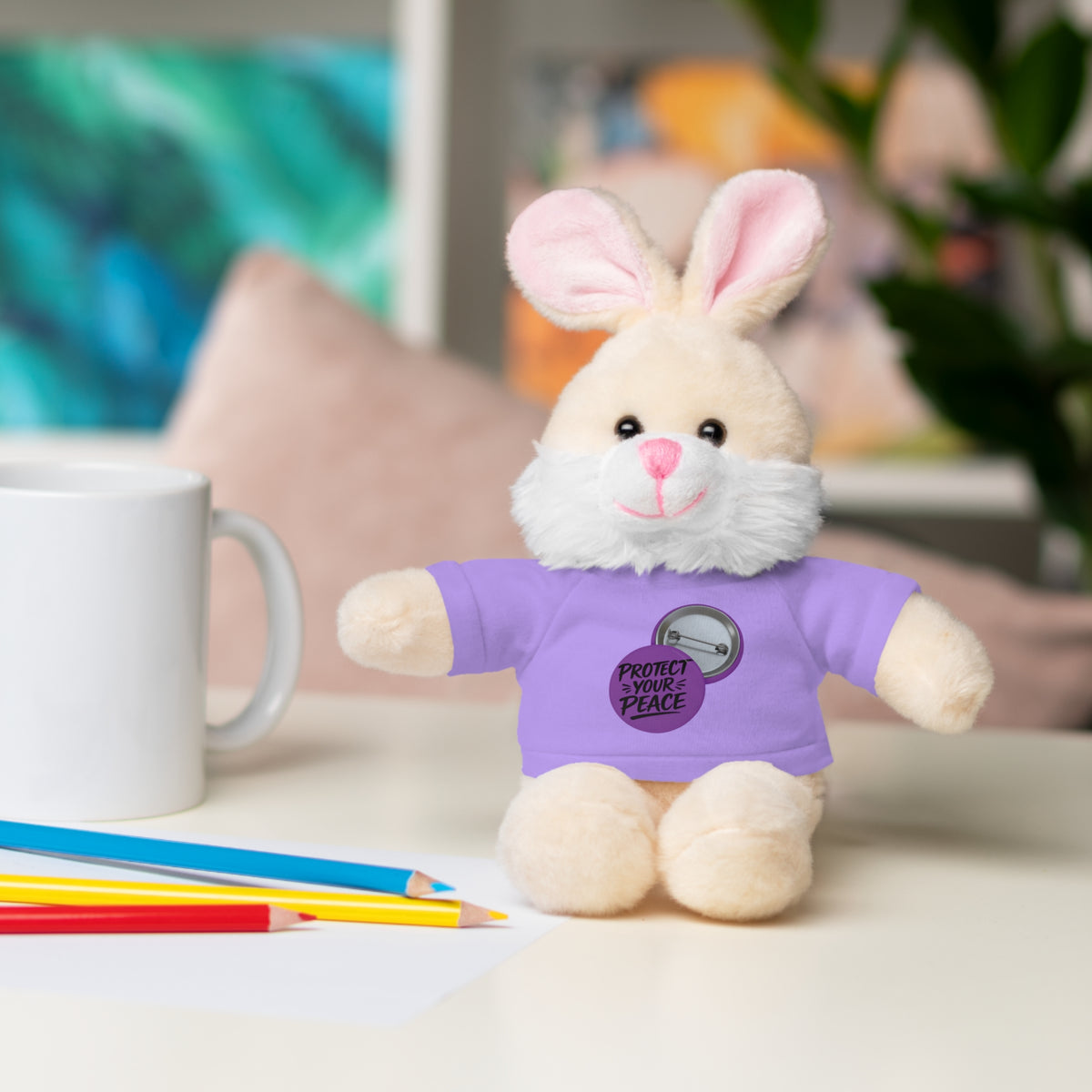 Plush Bear with 'Protect Peace' Tee