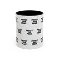 Protect Your Peace Accent Coffee Mug — Repeating Text 11/15oz