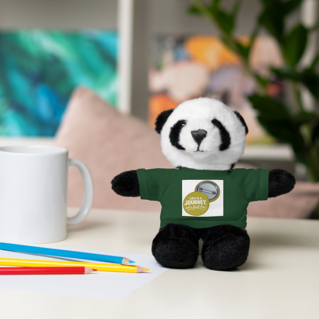 Cute Brown Teddy Bear with 'Life Is a Journey not a finish line.' Tee — Plush Gift for Kids & Travelers