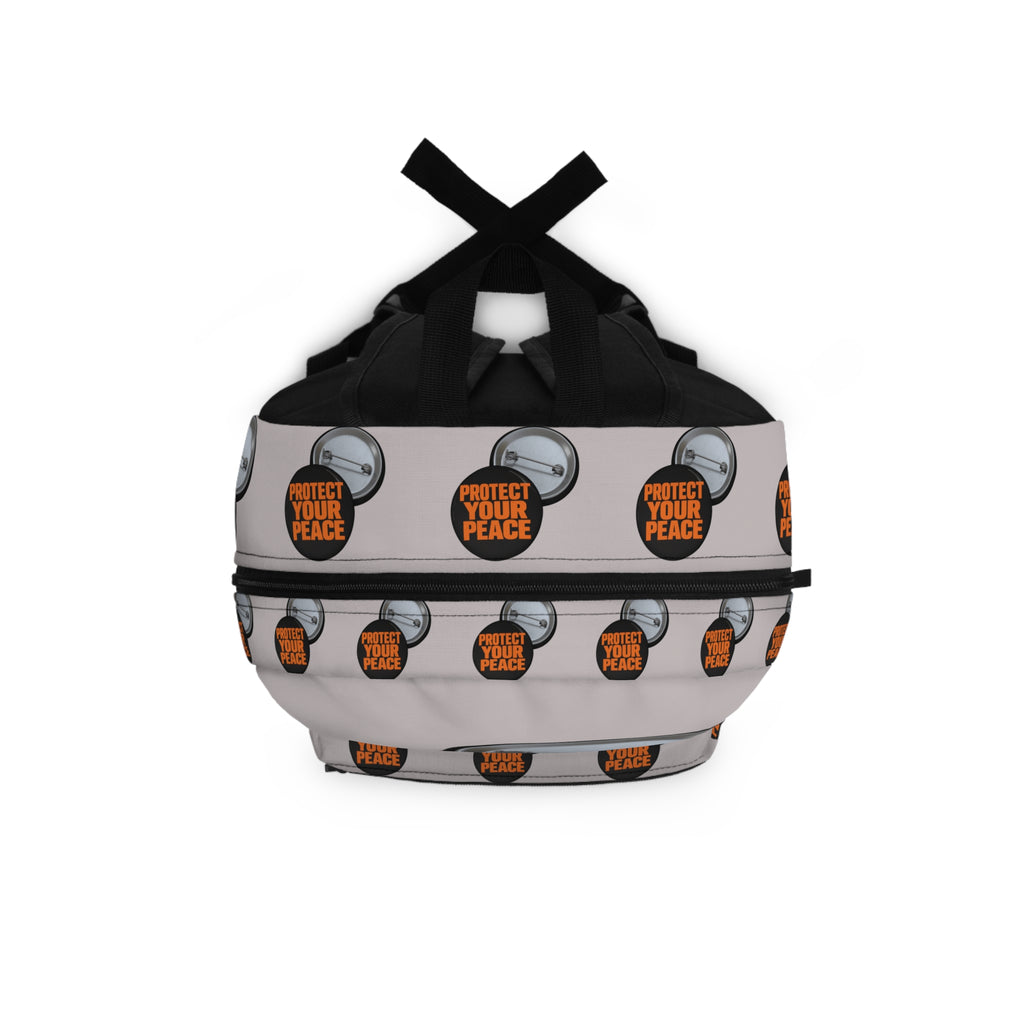 Protect Your Peace Button Pattern Backpack — Inspirational Statement Bag