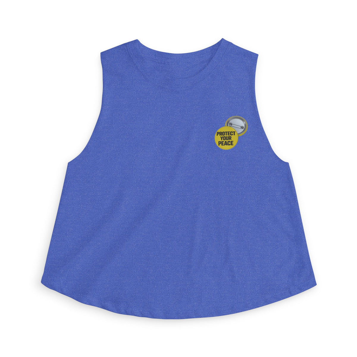 Women's Crop Top — 'Protect Your Peace' Minimal Badge Tank Top