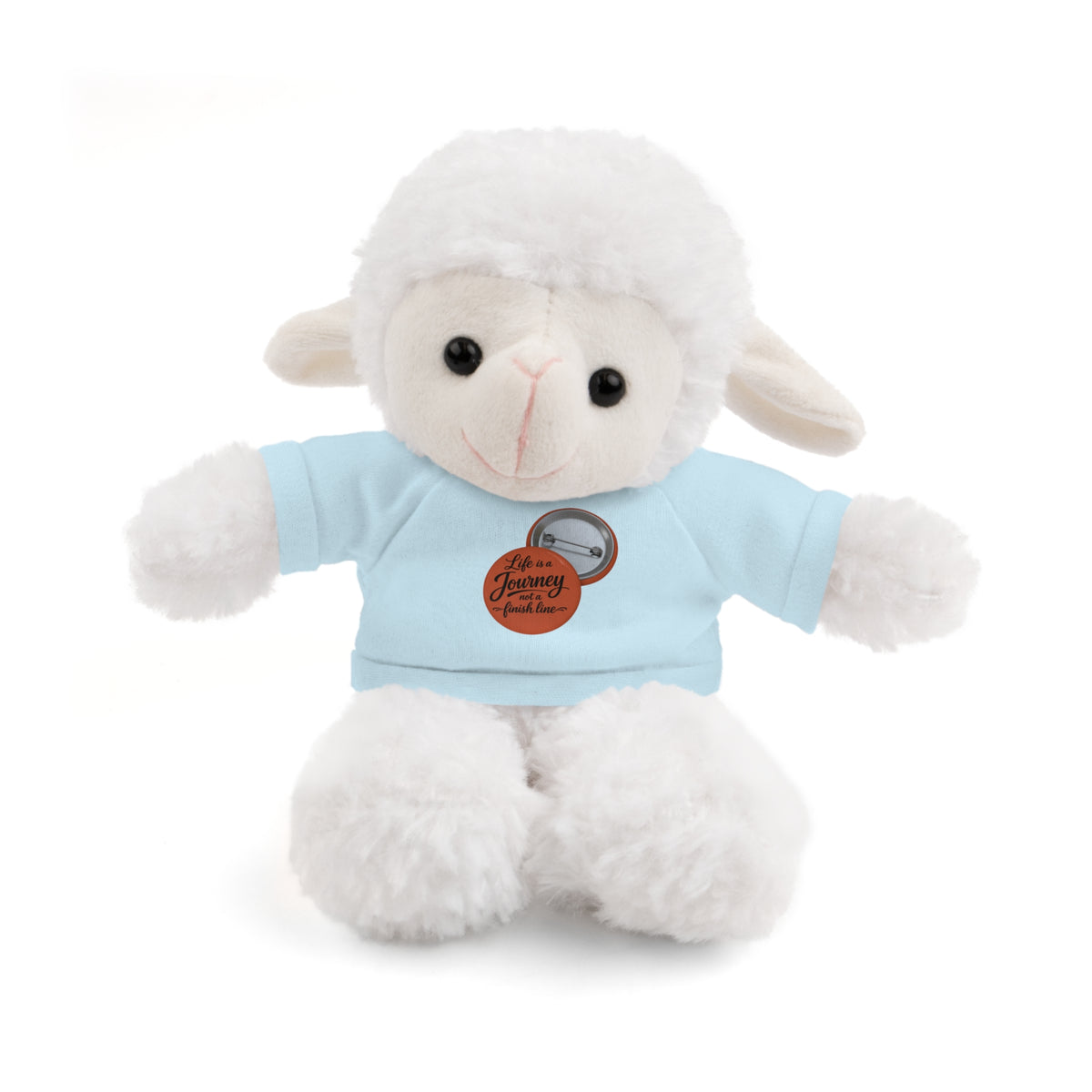 Life is a journey not a finish line. Plush Teddy Bear with Printed Tee — Cute Personalized Gift for Kids & Couples