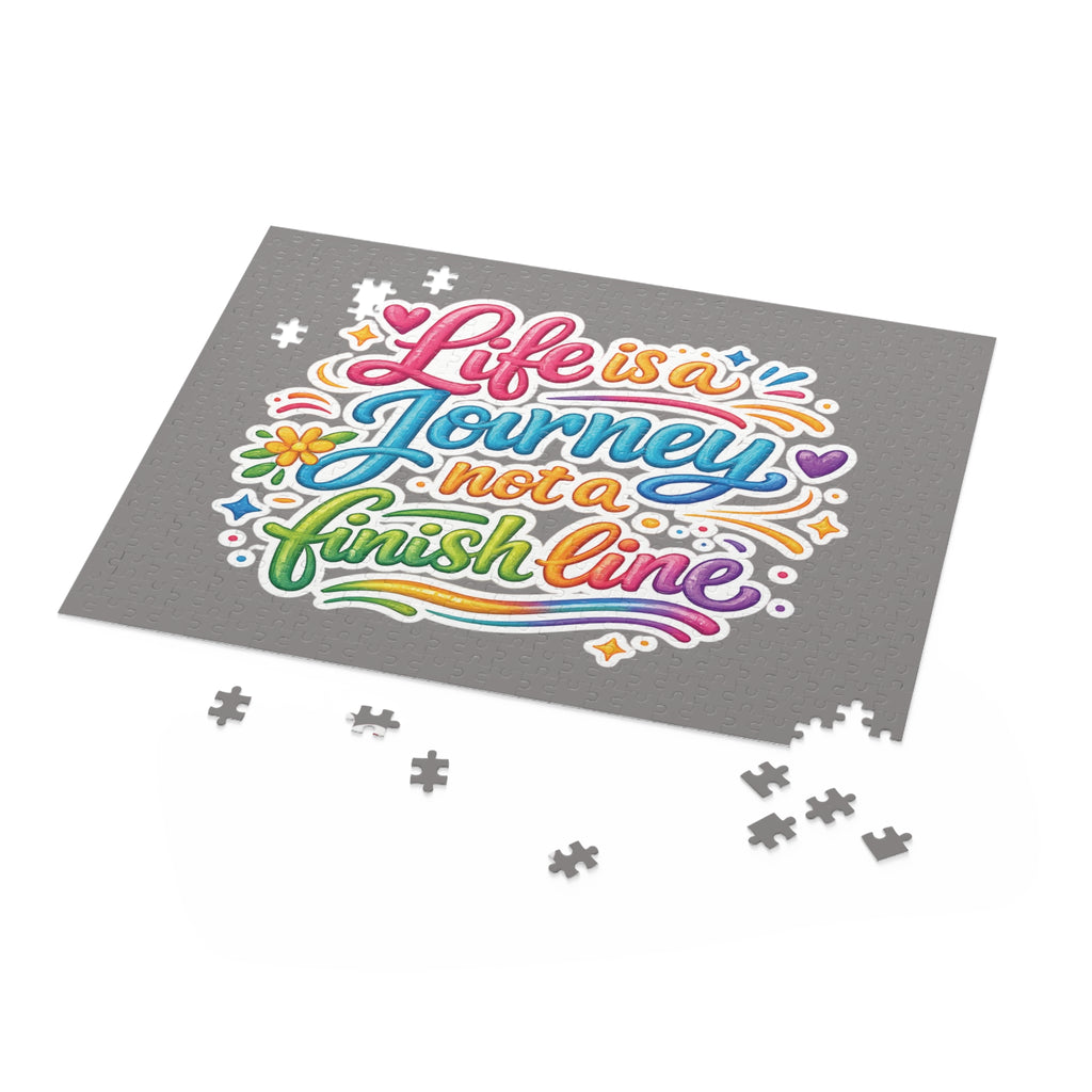 Puzzle — "Life is a Journey, Not a Finish Line" Colorful Inspirational Jigsaw